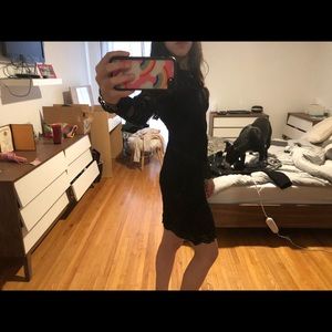 Black long sleeve  laced dress